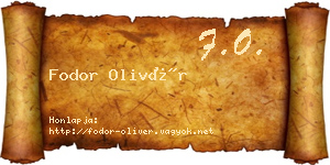 Fodor Olivér névjegykártya